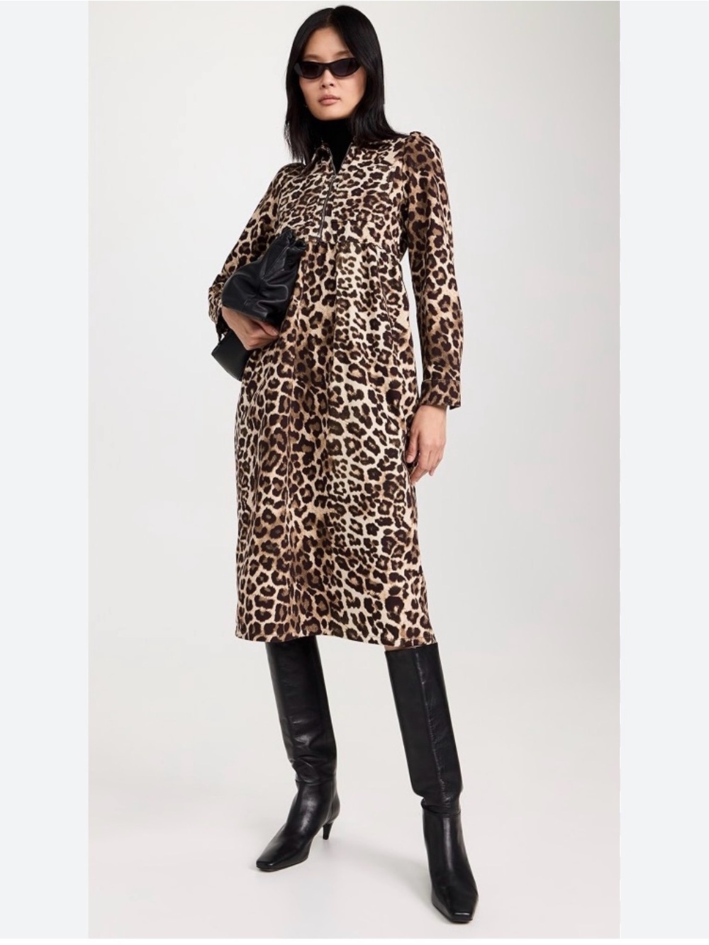 ALIGNE Gabrielle Denim Dress in Leopard Print